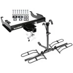 Trailer Tow Hitch For 63-00 Chevy GMC Trucks 99-00 Ford F-350 Super Duty w/ 34" or Cab & Chassis Platform Style 2 Bike Rack w/ Anti Rattle Hitch Lock