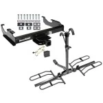 Trailer Tow Hitch For 63-00 Chevy GMC Trucks 99-00 Ford F-350 Super Duty w/ 34" or Cab & Chassis Platform Style 2 Bike Rack Hitch Lock and Cover