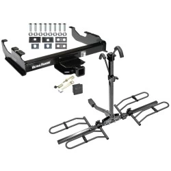Trailer Tow Hitch For 63-00 Chevy GMC Trucks 99-00 Ford F-350 Super Duty w/ 34" or Cab & Chassis Platform Style 2 Bike Rack Hitch Lock and Cover
