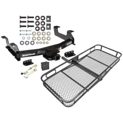 Trailer Tow Hitch For 11-14 Chevy Silverado GMC Sierra 2500 3500 HD Basket Cargo Carrier Platform Hitch Lock and Cover