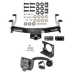 Class 5 Trailer Hitch w/ Wiring Kit For 11-14 Chevrolet Silverado GMC Sierra 2500 HD 3500 HD 7-Way Pin Blade RV 4-Flat Plug Harness Light w/ Bracket