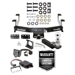 Trailer Hitch w/ Brake Control For 11-14 Chevy Silverado GMC Sierra 2500 3500 HD w/ 2-5/16" Ball 2" Drop Mount 7-Way Pin Blade RV