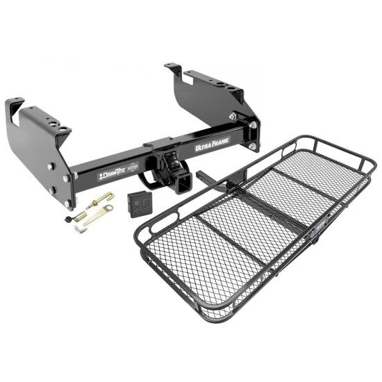 Trailer Tow Hitch For 99-21 Ford F-350 F-450 Cab & Chassis F-550 Super Duty All Models Basket Cargo Carrier Platform Hitch Lock and Cover