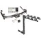 Trailer Tow Hitch w/ 4 Bike Rack For 01-10 Chevy Silverado GMC Sierra 2500 3500 HD 2007 Classic, 6-1/2 & 8 Foot Bed tilt away adult or child arms fold down carrier w/ Lock and Cover