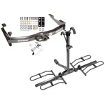 Trailer Hitch For 01-10 Chevy Silverado GMC Sierra 2500 3500 HD 2007 Classic, 6-1/2 & 8 Foot Bed Platform Style 2 Bike Rack w/ Anti Rattle Hitch Lock