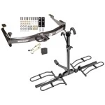 Trailer Hitch For 01-10 Chevy Silverado GMC Sierra 2500 3500 HD 2007 Classic, 6-1/2 & 8 Foot Bed Platform Style 2 Bike Rack Hitch Lock and Cover