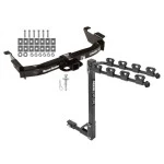 Trailer Tow Hitch w/ 4 Bike Rack For 00-14 Ford Econoline Van Except Shuttle Bus tilt away adult or child arms fold down carrier