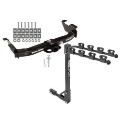 Trailer Tow Hitch w/ 4 Bike Rack For 00-14 Ford Econoline Van Except Shuttle Bus tilt away adult or child arms fold down carrier