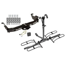 Trailer Tow Hitch For 00-14 Ford E-150 E-250 E-350 Econoline Platform Style 2 Bike Rack Hitch Lock and Cover