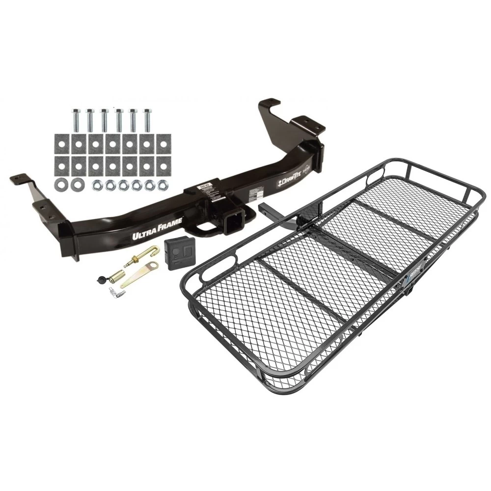Trailer Tow Hitch For 00-14 Ford Econoline Van Except Shuttle Bus Basket Cargo Carrier Platform Hitch Lock and Cover