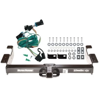 Trailer Hitch Tow Receiver w/ Wiring Kit Harness For 96-99 Chevy Express GMC Savana 1500 2500 3500Class 5