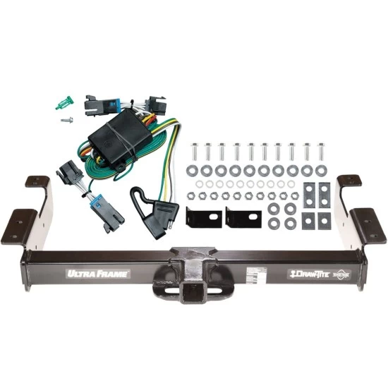 Trailer Hitch Tow Receiver w/ Wiring Kit Harness For 00-02 Chevrolet Express GMC Savana 1500 2500 3500Class 5