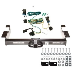Trailer Hitch Tow Receiver w/ Wiring Kit Harness For 03-27 Chevy Express GMC Savana 1500 2500 3500 Class 5