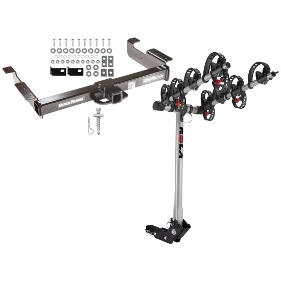 Trailer Tow Hitch For 96-27 Chevy Express GMC Savana Van Except Cutaway Models w/ 4 Bike Carrier Rack