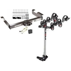 Trailer Tow Hitch For 96-27 Chevy Express GMC Savana Van Except Cutaway Models 4 Bike Rack w/ Hitch Lock and Cover