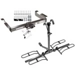 Trailer Tow Hitch For 96-27 Chevy Express GMC Savana Van Except Cutaway Models Platform Style 2 Bike Rack w/ Anti Rattle Hitch Lock