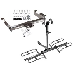 Trailer Tow Hitch For 96-27 Chevy Express GMC Savana Van Except Cutaway Models Platform Style 2 Bike Rack w/ Anti Rattle Hitch Lock