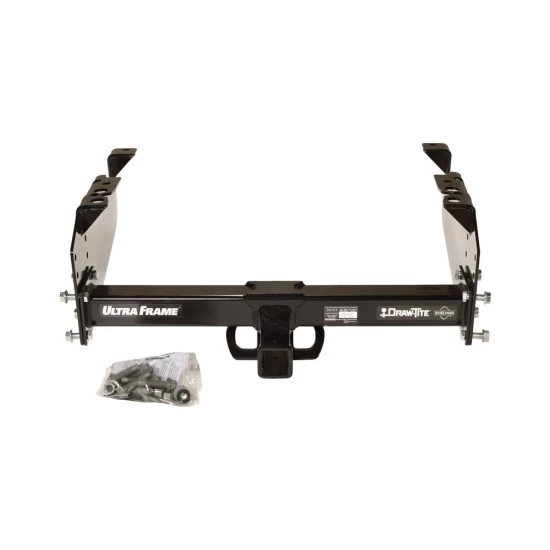 Trailer Tow Hitch w/ 4 Bike Rack For 63-25 Chevy GMC Ford Dodge Ram w/ 34" or Cab & Chassis Frames tilt away adult or child arms fold down carrier w/ Lock and Cover