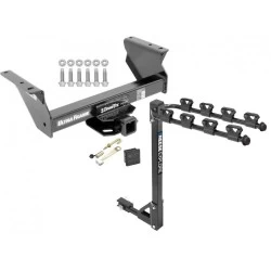Trailer Tow Hitch w/ 4 Bike Rack For 13-24 Ram 4500 5500 All 3500 Cab & Chassis tilt away adult or child arms fold down carrier w/ Lock and Cover