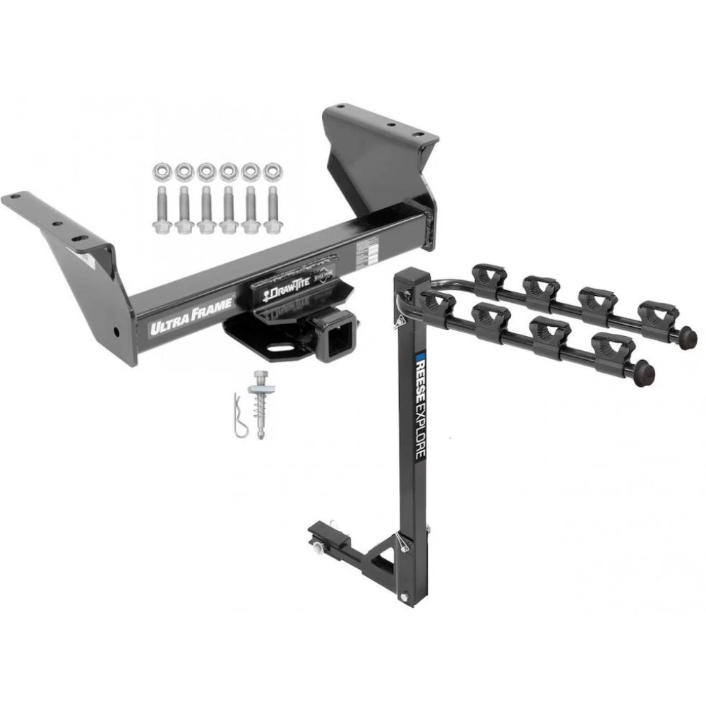 Trailer Tow Hitch For 13-24 Ram 4500 5500 All 3500 Cab & Chassis w/ 4 Bike Carrier Rack