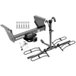 Trailer Tow Hitch For 13-24 Ram 4500 5500 All 3500 Cab & Chassis Platform Style 2 Bike Rack w/ Anti Rattle Hitch Lock
