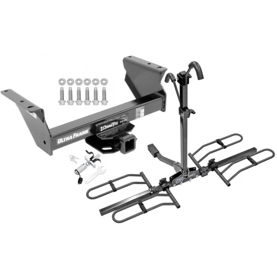 Trailer Tow Hitch For 13-24 Ram 4500 5500 All 3500 Cab & Chassis Platform Style 2 Bike Rack w/ Anti Rattle Hitch Lock