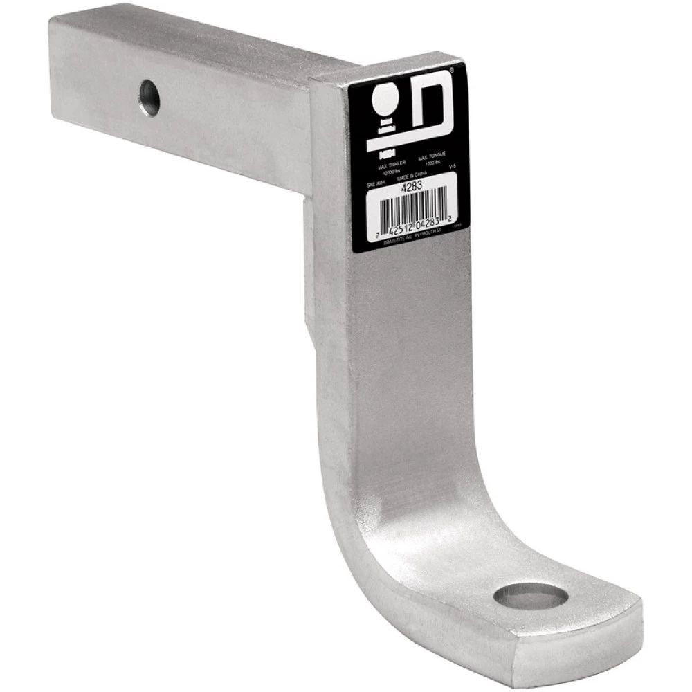 Ball Mount Draw-Bar 12000 lbs 9-1/2" Long 7" Rise 8" Drop Fits 2" x 2" Trailer Hitch Receiver Zinc