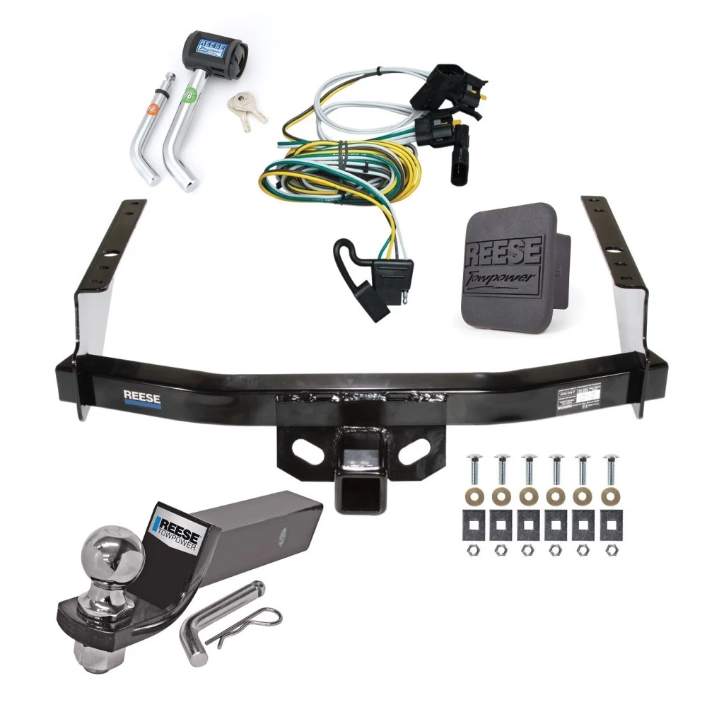 Custom Fit Trailer Hitch Wiring Harness (Plug & Play) 2" Drop Ball-Mount w/ Pin/Clip 2" Chrome Ball Security Lock Pin Rubber Hitch Plug Cover Installation Hardware Installation Instructions 44007 74665 21536 7054430 7000600 Reese Trailer To Reese Trailer Tow Hitch For 97-03 Ford F-150 04 Heritage SuperCrew Flareside Deluxe Package Wiring 2" Ball and Lock