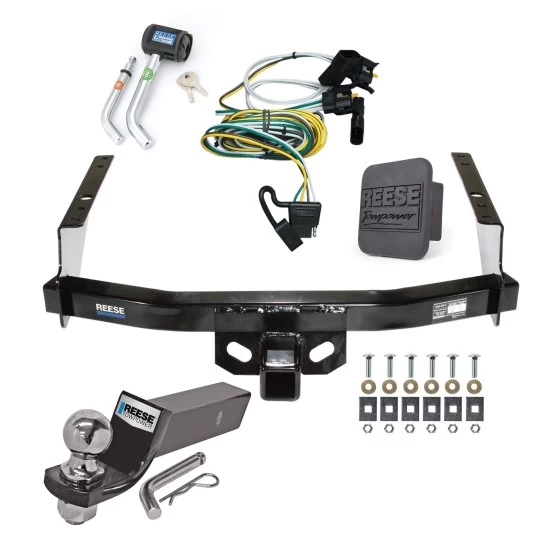 Custom Fit Trailer Hitch Wiring Harness (Plug & Play) 2" Drop Ball-Mount w/ Pin/Clip 2" Chrome Ball Security Lock Pin Rubber Hitch Plug Cover Installation Hardware Installation Instructions 44007 74665 21536 7054430 7000600 Reese Trailer To Reese Trailer Tow Hitch For 97-03 Ford F-150 04 Heritage SuperCrew Flareside Deluxe Package Wiring 2" Ball and Lock