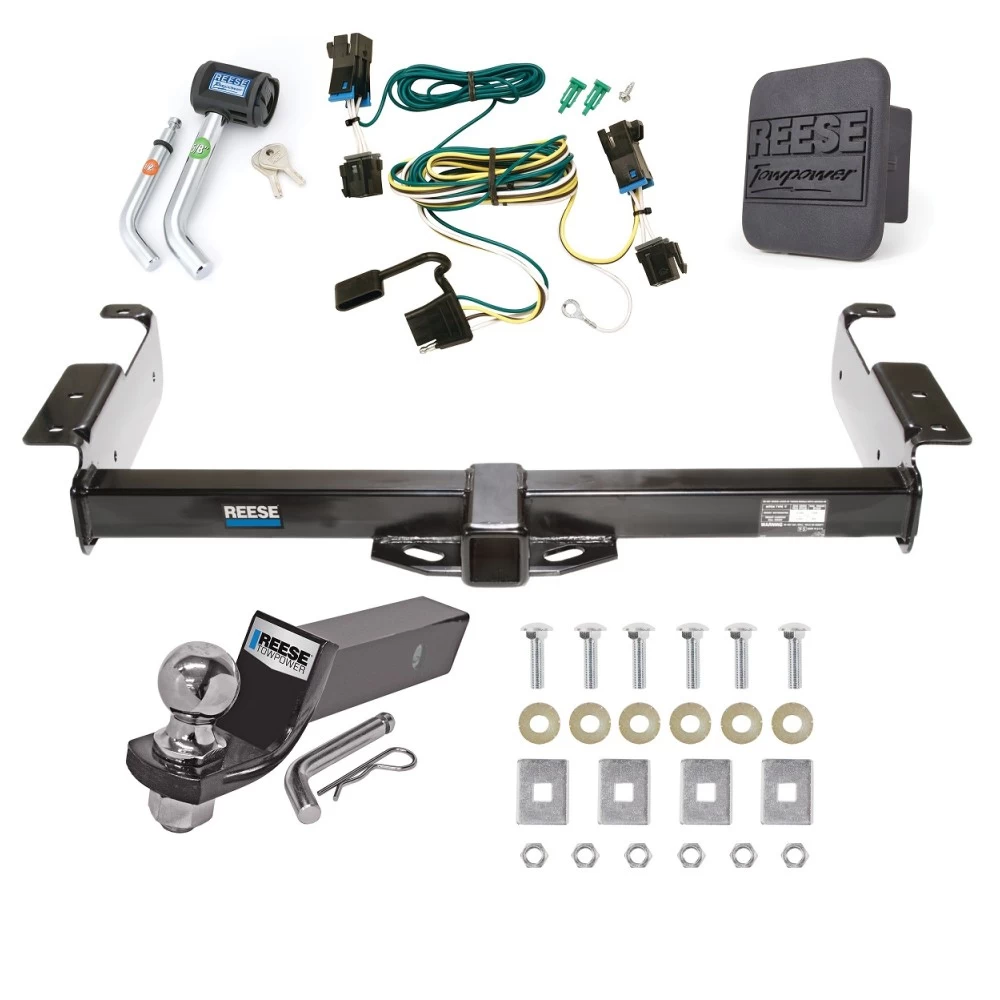 Reese Trailer Tow Hitch For 03-20 Chevy Express GMC Savana Van Deluxe Package Wiring 2" Ball and Lock
