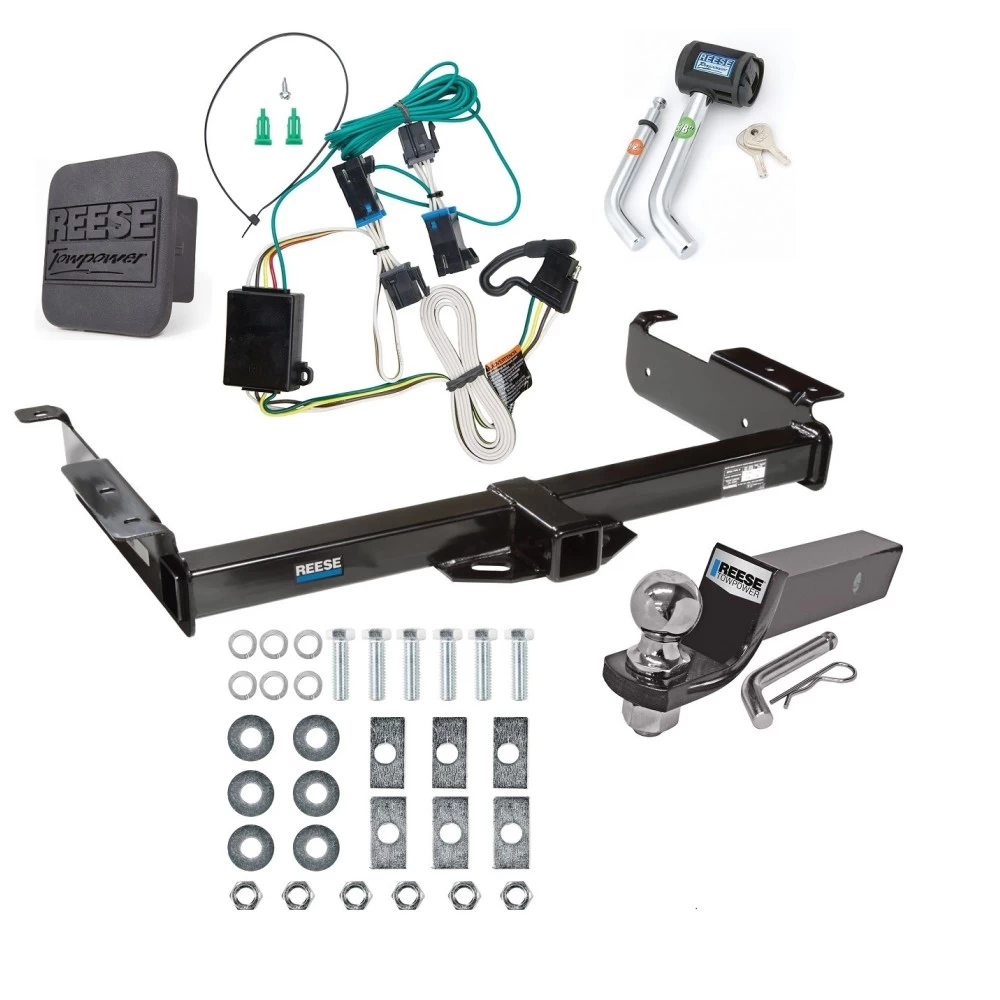 Reese Trailer Tow Hitch For 00-02 Chevrolet Express GMC Savana 1500 2500 3500 Deluxe Package Wiring 2" Ball and Lock