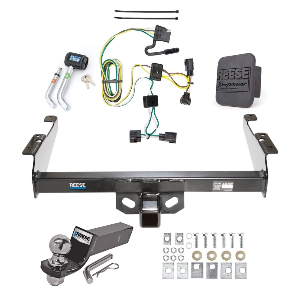 Reese Trailer Tow Hitch For 95-02 Dodge Ram 1500 2500 3500 Standard or Step Bumper Deluxe Package Wiring 2" Ball and Lock