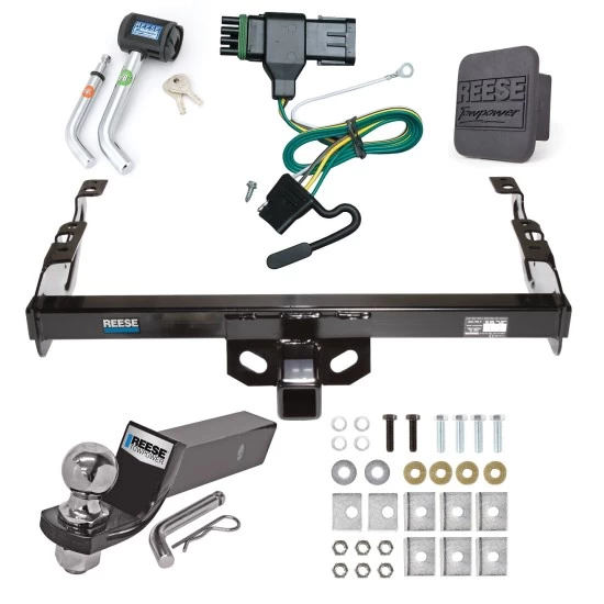Reese Trailer Tow Hitch For 88-00 Chevy GMC C1500 C2500 C3500 K1500 K2500 K3500 PKG Deluxe Package w/ Wiring 2" Ball and Lock