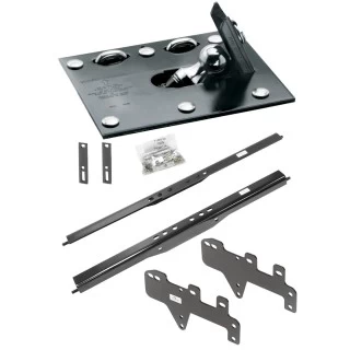 Draw-Tite Gooseneck Trailer Hitch for 1999-2018 Chevy Silverado GMC Sierra 1500 (2019 LD and Legacy only) Fold Down Plate w/ Custom Brackets Under Bed Rails 2-5/16" Ball