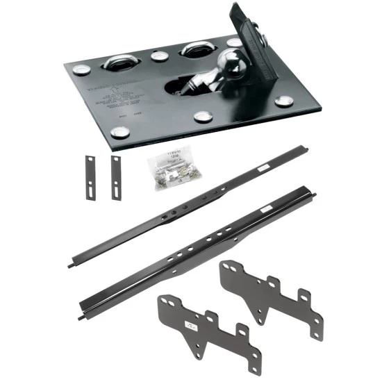 Draw-Tite Gooseneck Trailer Hitch for 1999-2018 Chevy Silverado GMC Sierra 1500 (2019 LD and Legacy only) Fold Down Plate w/ Custom Brackets Under Bed Rails 2-5/16" Ball