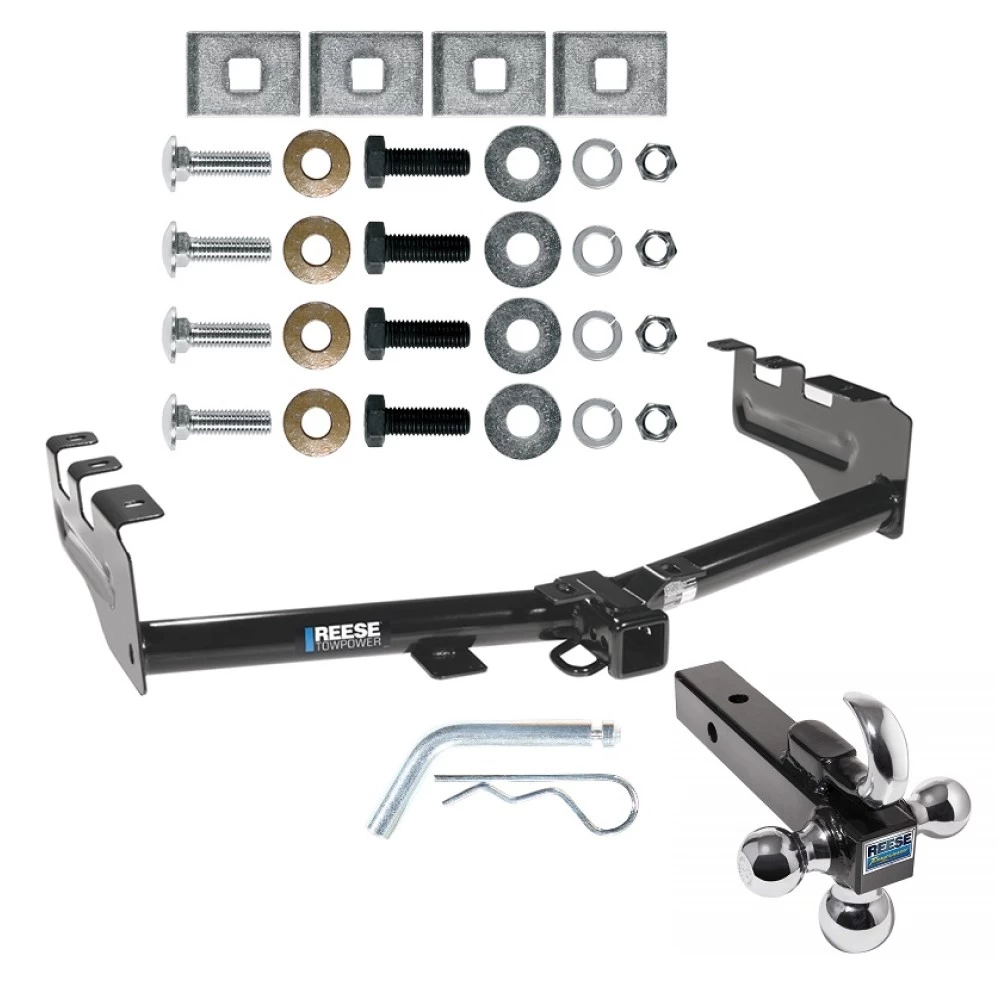 Reese Trailer Tow Hitch Receiver For 99-13 Chevy Silverado GMC Sierra 1500 2007 Classic 99-04 2500 LD 01-06 1500 HD w/Tri-Ball Triple Ball 1-7/8" 2" 2-5/16"
