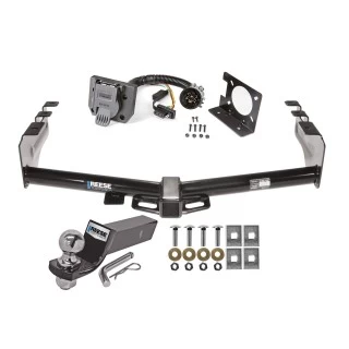 Reese Trailer Tow Hitch For 99-13 Chevy Silverado GMC Sierra 1500 HD 99-04 2500 LD (07-07 Classic) Standard or Step Bumper Complete Package w/ Wiring and 2" Ball