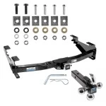 Reese Trailer Tow Hitch Receiver For 01-10 Chevy Silverado GMC Sierra 2500 3500 HD 2007 Classic, 6-1/2 & 8 Foot Bed w/Tri-Ball Triple Ball 1-7/8" 2" 2-5/16"