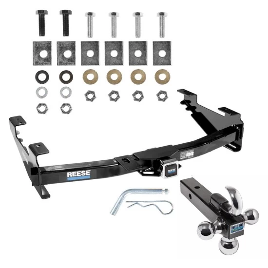 Reese Trailer Tow Hitch Receiver For 01-10 Chevy Silverado GMC Sierra 2500 3500 HD 2007 Classic, 6-1/2 & 8 Foot Bed w/Tri-Ball Triple Ball 1-7/8" 2" 2-5/16"