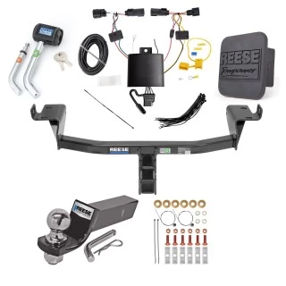 Custom Fit Trailer Hitch Wiring Harness (Plug & Play) 2" Drop Ball-Mount w/ Pin/Clip 2" Chrome Ball Security Lock Pin Rubber Hitch Plug Cover Installation Hardware Installation Instructions 44765 89501 21536 7054430 7000600 Reese Trailer Tow Reese Trailer Tow Hitch For 19-23 Jeep Cherokee Deluxe Package Wiring 2" Ball and Lock
