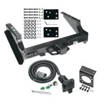 Class 5 Trailer Tow Hitch For 99-16 Ford F-250 F-350 F-450 Super Duty Standard Bed & Bumper w/ 7-Way Wiring Harness Kit and Bracket For Models w/ Factory 4-Flat