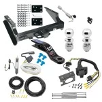 Class 5 Trailer Tow Hitch For 99-16 Ford F-250 F-350 F-450 Super Duty Standard Bed & Bumper w/ 7-Way Wiring 2-5/16" and 2" Ball 10" Long 3" Drop Draw Bar and Towing Lock