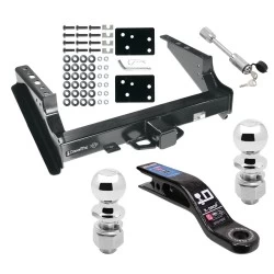 Class 5 Trailer Tow Hitch For 99-16 Ford F-250 F-350 08-16 F-450 Super Duty Standard Bed & Bumper w/ 2-5/16" and 2" Ball 10" Long 3" Drop Draw Bar and Towing Lock