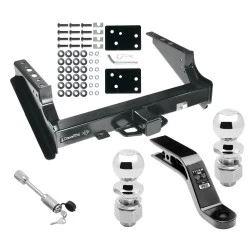 Class 5 Trailer Tow Hitch For 99-16 Ford F-250 F-350 08-16 F-450 Super Duty Standard Bed & Bumper w/ 2-5/16" and 2" Ball 10" Long 5" Drop Draw Bar and Towing Lock