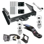 Class 5 Trailer Tow Hitch For 99-16 Ford F-250 F-350 F-450 Super Duty Standard Bed & Bumper w/ 7-Way Wiring 2-5/16" and 2" Ball 10" Long 3" Drop Draw Bar and Towing Lock