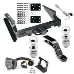 Class 5 Trailer Tow Hitch For 99-16 Ford F-250 F-350 F-450 Super Duty Standard Bed & Bumper w/ 7-Way Wiring 2-5/16" and 2" Ball 10" Long 5" Drop Draw Bar and Towing Lock
