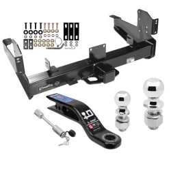 Class 5 Trailer Tow Hitch For 03-25 Dodge Ram 2500 3500 Except Cab & Chassis w/ 2-5/16" and 2" Ball 10" Long 3" Drop Draw Bar and Towing Lock