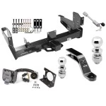 Class 5 Trailer Tow Hitch For 03-24 Dodge RAM 2500 3500 w/ 7-Way Wiring 2-5/16" and 2" Ball 10" Long 5" Drop Draw Bar and Towing Lock