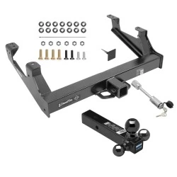 Class 5 Trailer Tow Hitch For 15-19 Chevy Silverado GMC Sierra 2500 3500 HD w/ 1-7/8" 2" 2-5/16" Tri-Tow-Ball Mount and Towing Lock
