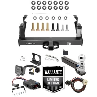 Class 5 Trailer Hitch w/ Brake Control For 15-19 Chevy Silverado GMC Sierra 2500 3500 HD Exc Cab & Chassis w/ Plug Play Wiring 2- 5/16" Ball 3" Drop Mount 7-Way Pin Blade RV Controller Class 5 Trailer Hitch w/ Brake Control For 15-19 Chevy Silverado GMC Sierra 2500 3500 HD Exc Cab & Chassis w/ Plug Play Wiring 2- 5/16" Ball 3" Drop Mount 7-Way Pin Blade RV Controller